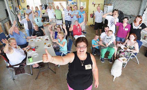 Stephanie Cunningham and the Bromiley Court Crew held their Neighbour Day barbecue in the Cunninghams’ shed. Stephanie Cunningham and the Bromiley Court Crew held their Neighbour Day barbecue in the Cunninghams’ shed.